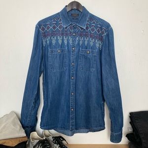 Zara Southwestern Button-down Shirt